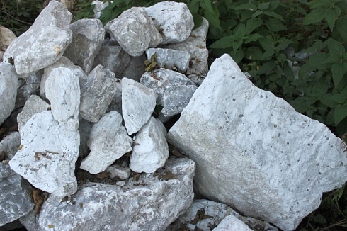 Kamenclub.ru: Мраморизированный известняк фр. 100-500 мм.  купить в Махачкале известняк серый белый темно-серый сероватый валун природного образования окатанный 10500 руб/т   фото КАМЕНЬ КЛУБ