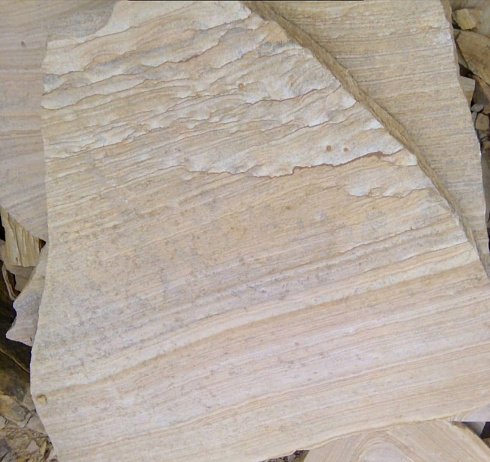 Kamenclub.ru: Песчаник пластушка желтый с рисунком (4-6 см)  купить в Махачкале плитняк пластушка желтый с рисунком песчаник 9 000 руб/м3   фото КАМЕНЬ КЛУБ